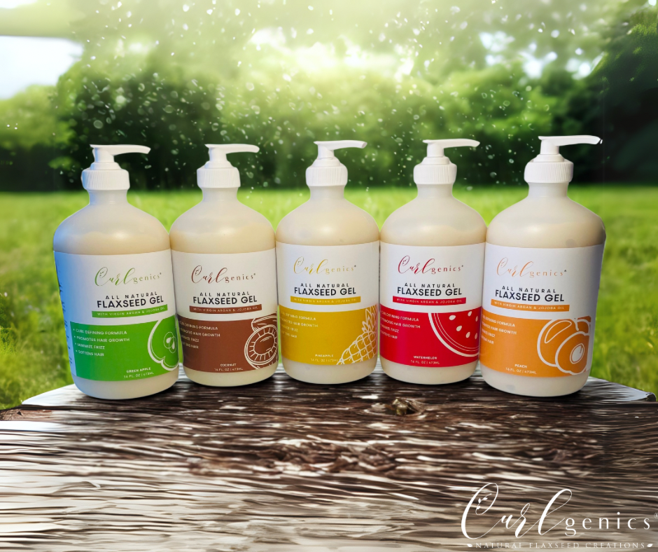 All natural flaxseed gel for curly hair types as well as firm hold hairstyles